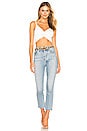 view 4 of 4 Jean Twist Front Crop Tank in White