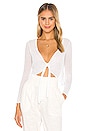 view 1 of 5 Liv Tie Front Knit Top in White