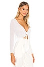 view 2 of 5 Liv Tie Front Knit Top in White