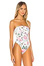 view 3 of 5 Kim Strapless Bodysuit in Cream Multi