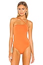 view 2 of 5 Taryn Asymmetric Bodysuit in Orange