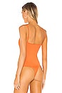 view 4 of 5 Taryn Asymmetric Bodysuit in Orange