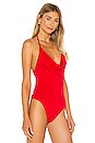view 3 of 5 Nia Drape Front Bodysuit in Red