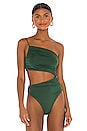 view 2 of 5 Veronica Cut Out Bodysuit in Forest Green