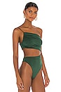 view 3 of 5 Veronica Cut Out Bodysuit in Forest Green