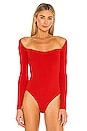 view 2 of 6 Naomi Sweetheart Bodysuit in Red