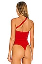 view 4 of 5 Rony Asymmetrical Bodysuit in Red