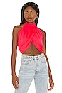 view 1 of 4 Emani Wrap Crop Top in Coral