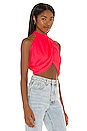 view 2 of 4 Emani Wrap Crop Top in Coral