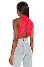 view 3 of 4 Emani Wrap Crop Top in Coral