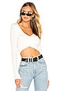view 1 of 4 Matilda Wrap Crop Top in White