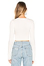 view 3 of 4 Matilda Wrap Crop Top in White