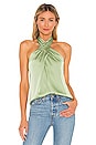 view 1 of 4 Amerie Pleated Halter Top in Green