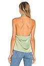 view 3 of 4 Amerie Pleated Halter Top in Green