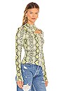 view 2 of 4 Polina Cutout Top in Green Snake