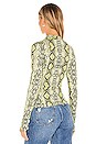 view 3 of 4 Polina Cutout Top in Green Snake