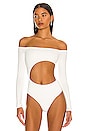 view 2 of 5 Kassie Cut Out Bodysuit in White
