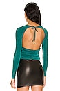 view 4 of 5 Amber Open Back Top in Emerald Green