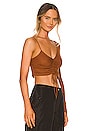 view 2 of 4 Delvina Asymmetrical Ruched Top in Brown
