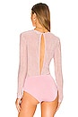 view 4 of 6 Wilhelmina Metallic Bodysuit in Pink