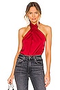 view 1 of 4 Amerie Pleated Halter Top in Red