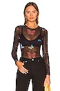 view 1 of 4 Ari Butterfly Mesh Top in Black