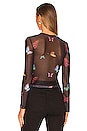 view 3 of 4 Ari Butterfly Mesh Top in Black