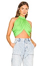 view 1 of 4 Emani Wrap Crop Top in Neon Green