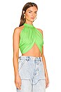 view 2 of 4 Emani Wrap Crop Top in Neon Green