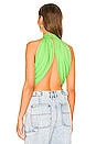 view 3 of 4 Emani Wrap Crop Top in Neon Green