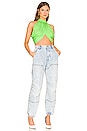 view 4 of 4 Emani Wrap Crop Top in Neon Green