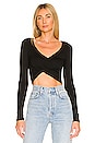view 1 of 4 Matilda Wrap Crop Top in Black