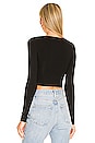 view 3 of 4 Matilda Wrap Crop Top in Black