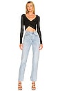 view 4 of 4 Matilda Wrap Crop Top in Black