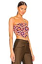 view 2 of 4 Sophia Bandana Top in Orange Geo