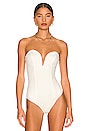 view 2 of 5 Gianna Sweetheart Bodysuit in White