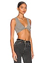 view 2 of 4 Iva Twist Crop Top in Heather Grey