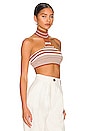 view 2 of 4 Kiara Backless Crop Top in Striped Brown