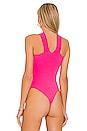 view 4 of 5 Gene Cross Front Bodysuit in Pink