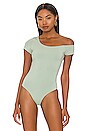 view 2 of 5 Felicia Asymmetrical Bodysuit in Sage