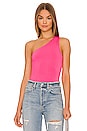 view 1 of 5 Devonne One Shoulder Bodysuit in Pink