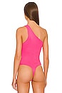 view 4 of 5 Devonne One Shoulder Bodysuit in Pink