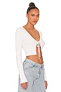 view 2 of 4 Sydney Tie Front Top in White