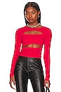 view 1 of 4 Kathleen Cut Out Top in Red