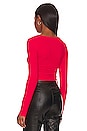 view 3 of 4 Kathleen Cut Out Top in Red