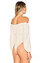 view 4 of 5 Lulu Lace Up Bodysuit in Nude & White