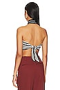 view 3 of 4 Kiara Backless Crop Top in Black & White Stripe