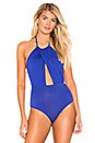 view 2 of 5 Rosie Halter Bodysuit in Cobalt Blue