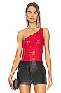 view 1 of 6 Remi One Shoulder Bodysuit in Red