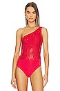 view 2 of 6 Remi One Shoulder Bodysuit in Red